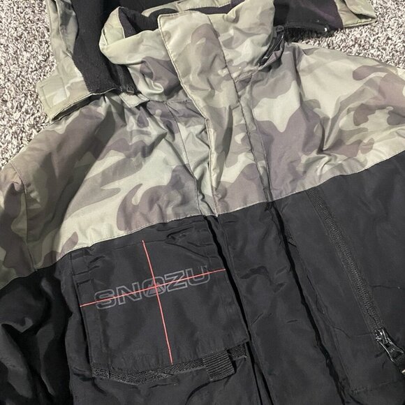 Boys JACKET Zip Multi Pocket BLACK Coat SNOZU L 10-12 - Picture 1 of 5